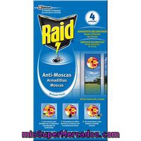 Adhesivo Antimoscas Raid, Caja 4 Unid.