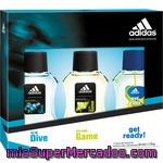 Adidas Estuche Eau De Toilette Natural Masculina Con Ice Dive + Pure Game + Get Ready Pack 3 Spray 50 Ml