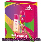 Adidas Get Ready Eau De Toilette Natural Femenina Spray 50 Ml + Desodorante Spray 150 Ml