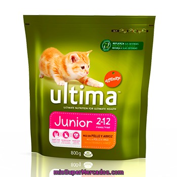 Affinity Ultima Junior Rico En Pollo Y Arroz Para Gatos De 1 A 12 Meses Bolsa 800 G