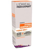 After Shave + Crema Hidratante Hydra Energetic Para Pieles Normales L'oréal-men Expert 75 Ml.