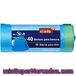 Aliada Bolsas De Basura Con Autocierre Azul 55x60 30 Litros Rollo 40 Unidades