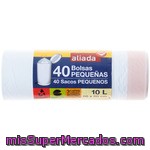 Aliada Bolsas De Basura Con Autocierre Blanca 45x47 10 Litros Rollo 40 Unidades