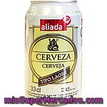 Aliada Cerveza Rubia Nacional Lata 33 Cl