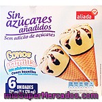 Aliada Cono Helado Sabor Vainilla Sin Azúcares Añadidos 6 Unidades Estuche 720 Ml