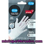 Aliada Guantes De Vinilo Prácticos Y Resistentes Talla Pequeña-mediana Caja 20 Unidades