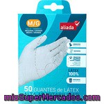 Aliada Guantes Desechables De Látex Alta Adaptabilidad Talla Mediana-grande Caja 50 Unidades