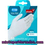 Aliada Guantes Desechables De Látex Alta Adaptabilidad Talla Pequeña-mediana Caja 50 Unidades