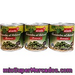 Aliada Guisantes Al Natural Medianos Extra Pack 3 Latas 120 G Neto Escurrido