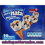 Aliada Minicono Con Helado De Nata 10 Unidades Estuche 300 Ml