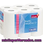 Aliada Papel Higiénico Blanco 2 Capas Paquete 12 Rollos