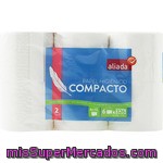 Aliada Papel Higiénico Blanco Compacto 2 Capas Paquete 6 Rollos