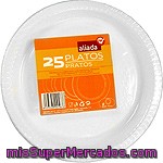 Aliada Plato Blanco De Plástico 22 Cm Paquete 25 Unidades