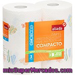 Aliada Rollos De Cocina Decorado Compacto Super Absorbente 3 Capas Paquete 2 Rollos