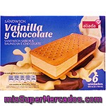 Aliada Sandwich Helado Sabor Vainilla Y Chocolate 6 Unidades Estuche 600 Ml