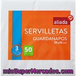 Aliada Servilletas Blancas 3 Capas 33x33 Paquete 50 Unidades