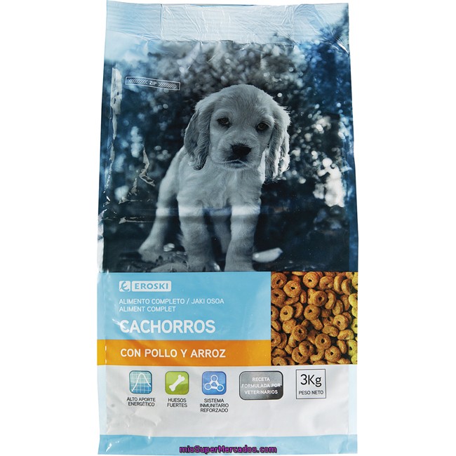 Alimento Para Cachorros Eroski, Saco 3 Kg