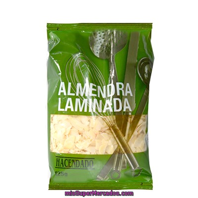 Almendra Cruda Laminada, Hacendado, Paquete 125 G