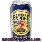 Ambar Export Cerveza Rubia Nacional Extrafuerte Tres Maltas De Doble Fermentación Lata 33 Cl