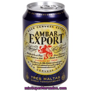 Ambar Export Cerveza Rubia Nacional Lata 33 Cl