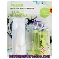 Ambientador Minispray Flores Blancas Eroski, Aparato+3 Recambios