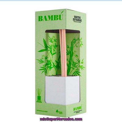 Ambientador Varitas Difusoras Bambu (blanco), Bosque Verde, U 40 Cc