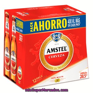 Amstel Cerveza Rubia Nacional Pack 12 Botellas 25 Cl