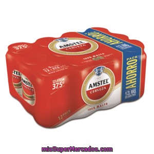 Amstel Cerveza Rubia Nacional Pack 12 Latas 37.5 Cl