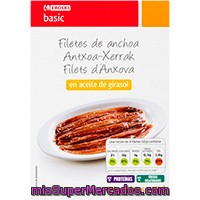 Anchoa En Aceite De Girasol Eroski Basic, Pack 3x23 G