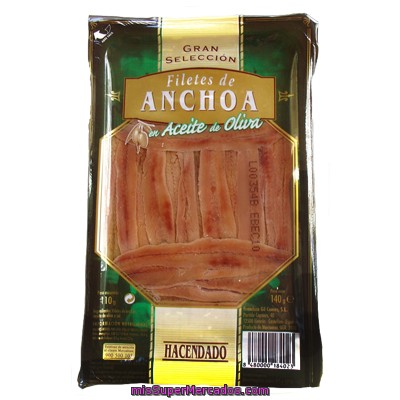 Anchoa Filete Aceite Oliva Casera (anchoas Del Cantabrico), Hacendado, Tarrina 200 G Escurrido 160 G
