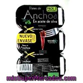 Anchoa Filete Aceite Oliva, Hacendado, Pack 3 U - 120 G Escurrido 87 G