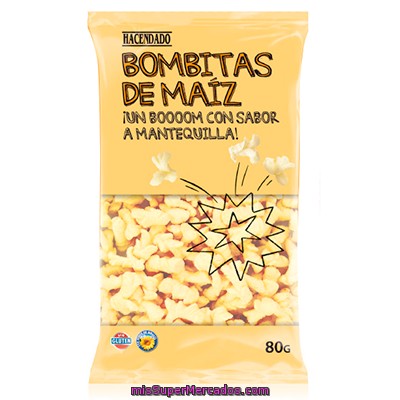 Aperitivo Bombitas De Maiz, Hacendado, Paquete 80 G