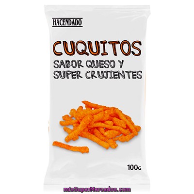 Aperitivo Cuquitos Sabor Queso (super Crujiente), Hacendado, Paquete 100 G