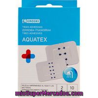 Apósitos Aquatex 2 Tamaños Eroski, Caja 10 Unid.