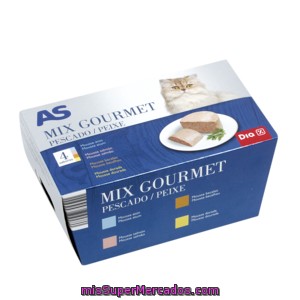 As Alimento Para Gatos Gourmet Mix Pescado Pack 4 X 85 Gr