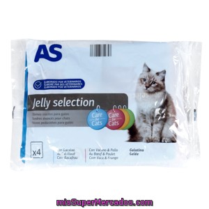 As Alimento Para Gatos Trozos En Gelatina Sobres 4x100 Gr