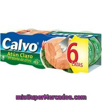 Atún Claro En Aceite De Oliva Calvo, Pack 6x80 G