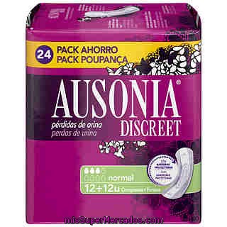 Ausonia Discreet Compresa Normal Para Pérdidas De Orina Bolsa 24 Unidades