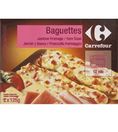 Baguettes Con Jamón, Bacon Y Queso Carrefour 250 G.