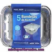 Bandeja De Aluminio 0,5 Litros Sil, Pack 5 Unid. + Tapas