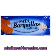 Barquillo Cuadrado Relleno Nata, Hacendado, Paquete 260 G