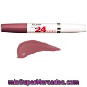 Barra Labios Super Stay Larga Duracion Nº 250 Rosa Bermellon Sugar Plum (color Intenso + Balsamo), Maybelline, U