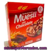 Barrita Cereales Muesli  Chocolate, Hacendado, Caja 6 U - 138 G