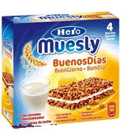Barritas De Cereales Con Crema De Leche Hero Muesly 4 Unidades De 30 Gramos
