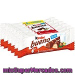 Barritas De Chocolate Con Relleno De Leche Y Avellanas Kinder Bueno 6 Unidades