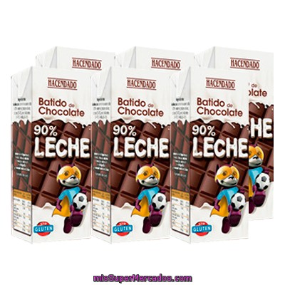 Batido Chocolate (90% Leche) *vuelta Al Cole*, Hacendado, Minibrick Pack 6 X 200 Cc - 1200 Cc