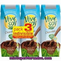 Batido De Soja Sabor Chocolate Vivesoy, Pack 3x250 Ml