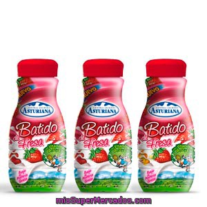 Batido Sabor Fresa Central Lechera Asturiana Pack De 3x200 Ml.