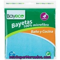 Bayeta De Microfibra 100% Baño-cocina Bayeco, Paquete 4 Unid.