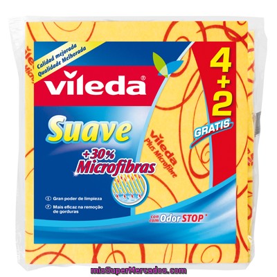 Bayeta Suave Vileda, Pack 4+2 Unid.